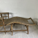 60 vintage wicker long chair