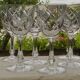 Set of 6 SEVRES crystal white wine glasses.