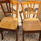 Pair of mulched wooden bistro chairs