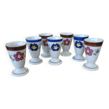 7 old glazed stoneware mazagrans