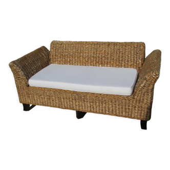 Bench in braided banana leaves