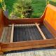 19th century walnut roller boat bed