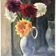 Painting bouquet of flowers circa 1930-1940