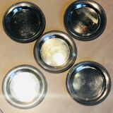 Ensemble de 5 sous verres en métal argenté