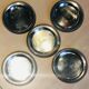 Set of 5 silver metal underglasses