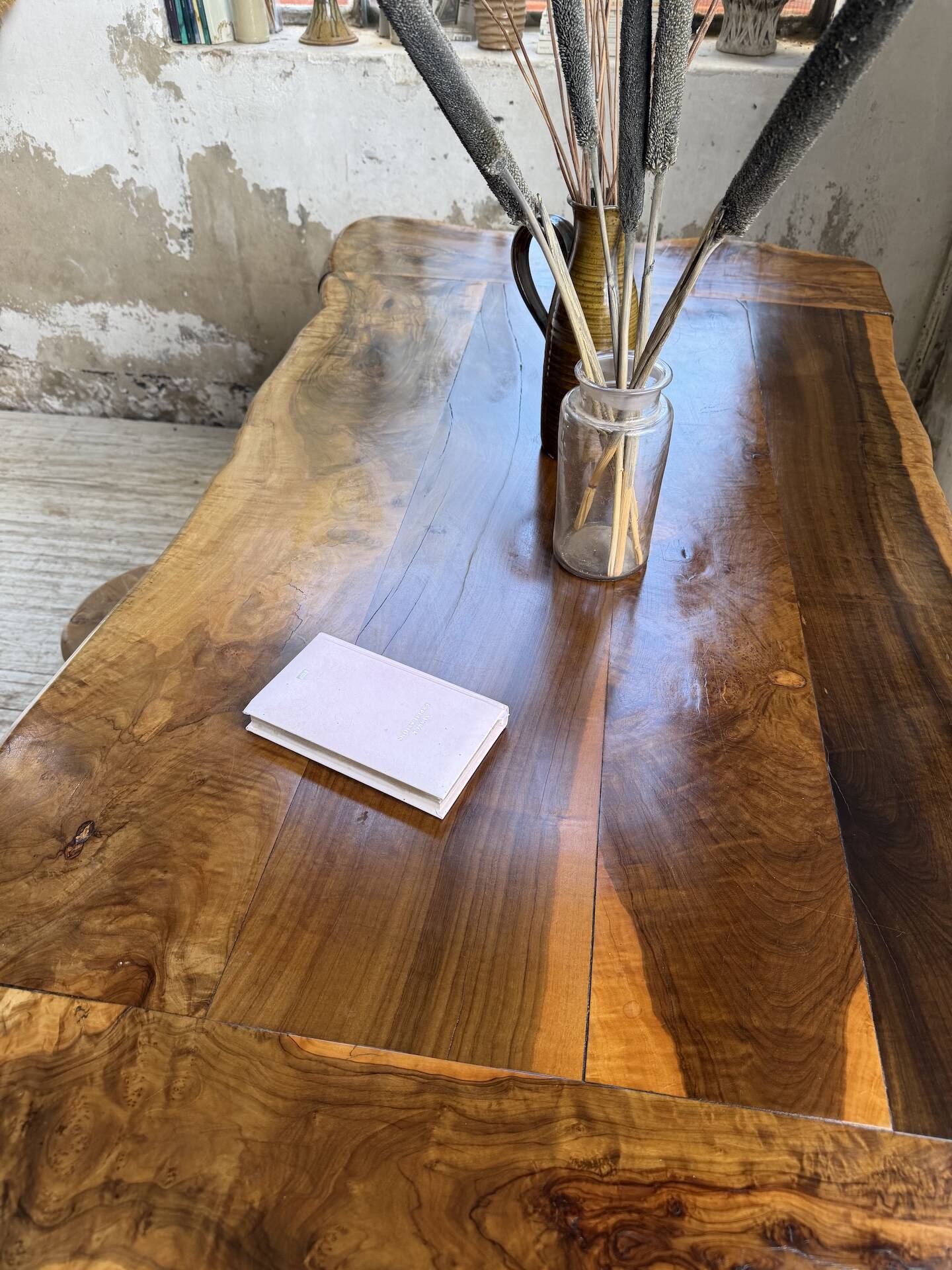 Dining table in solid olive wood Maison Skela 1960