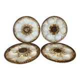Four old Longchamps oyster plates