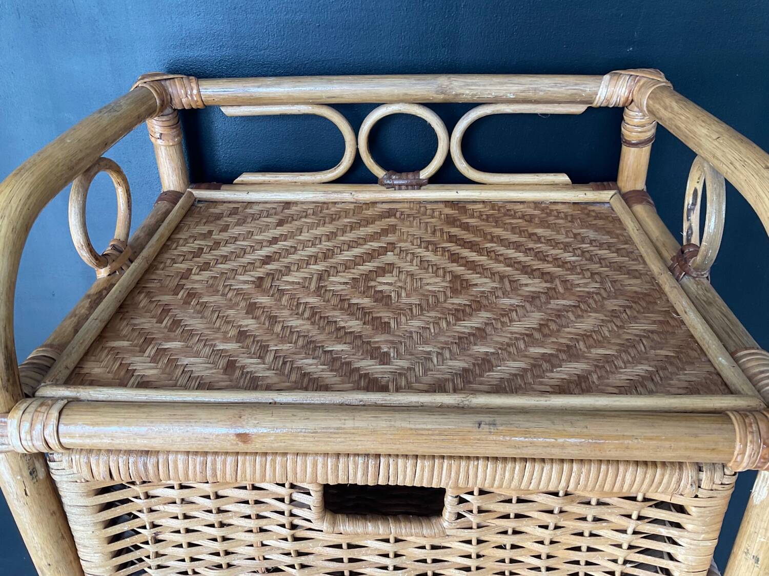 Vintage rattan chiffonier