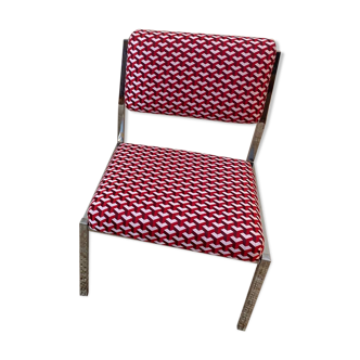 Chrome armchair with ceramic fabric