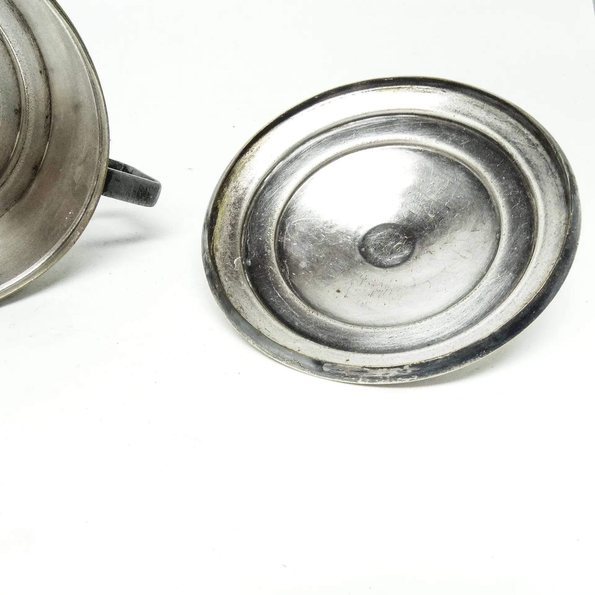 Art Deco sugar bowl, silver-plated brass, Poland, 1930s