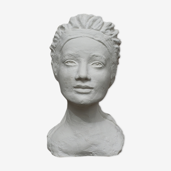 Woman bust in plaster