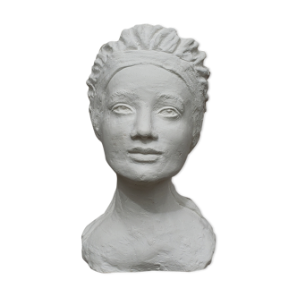 Woman bust in plaster
