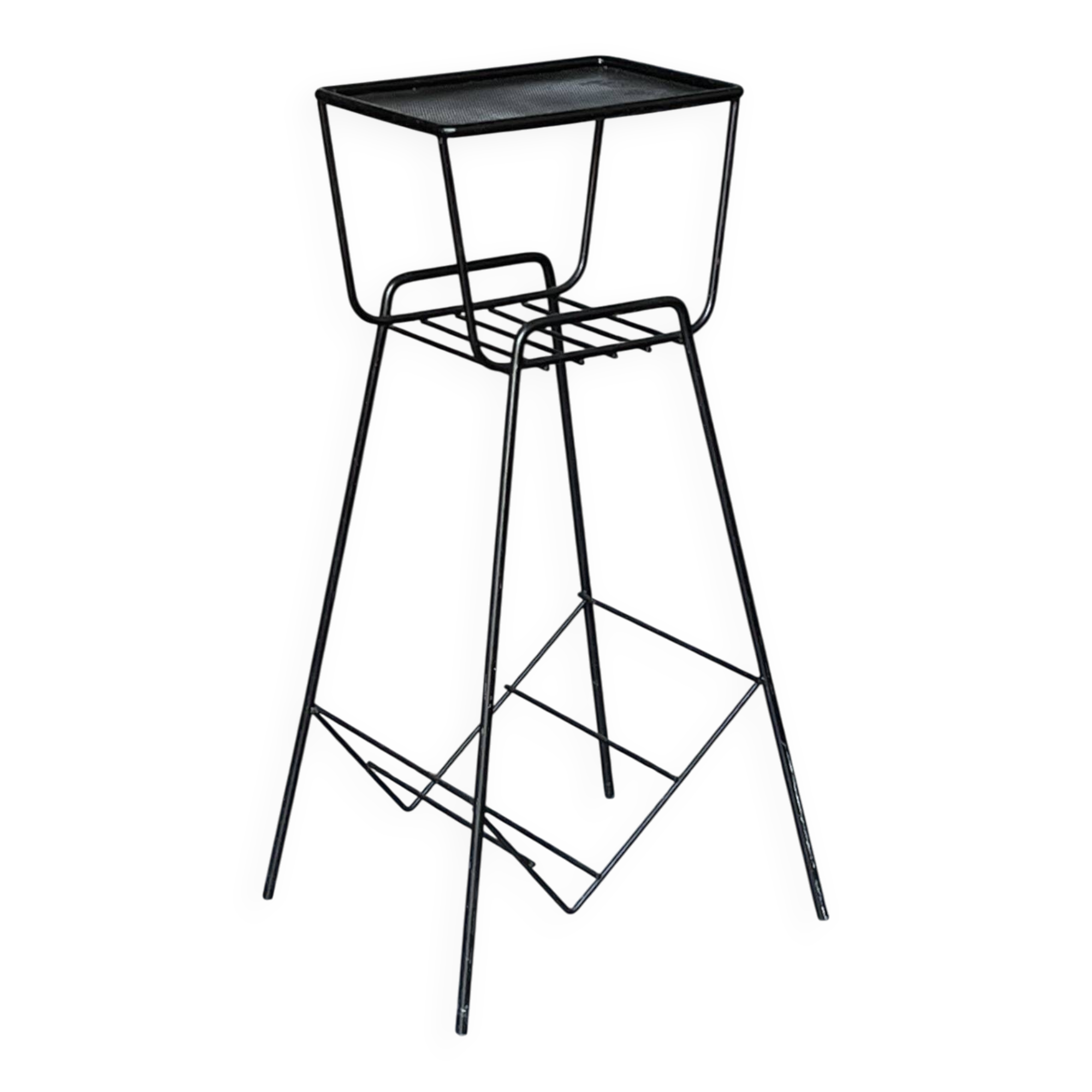 Selette années 60 en métal laqué noir et laiton