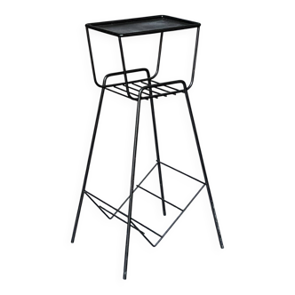 Selette années 60 en métal laqué noir et laiton