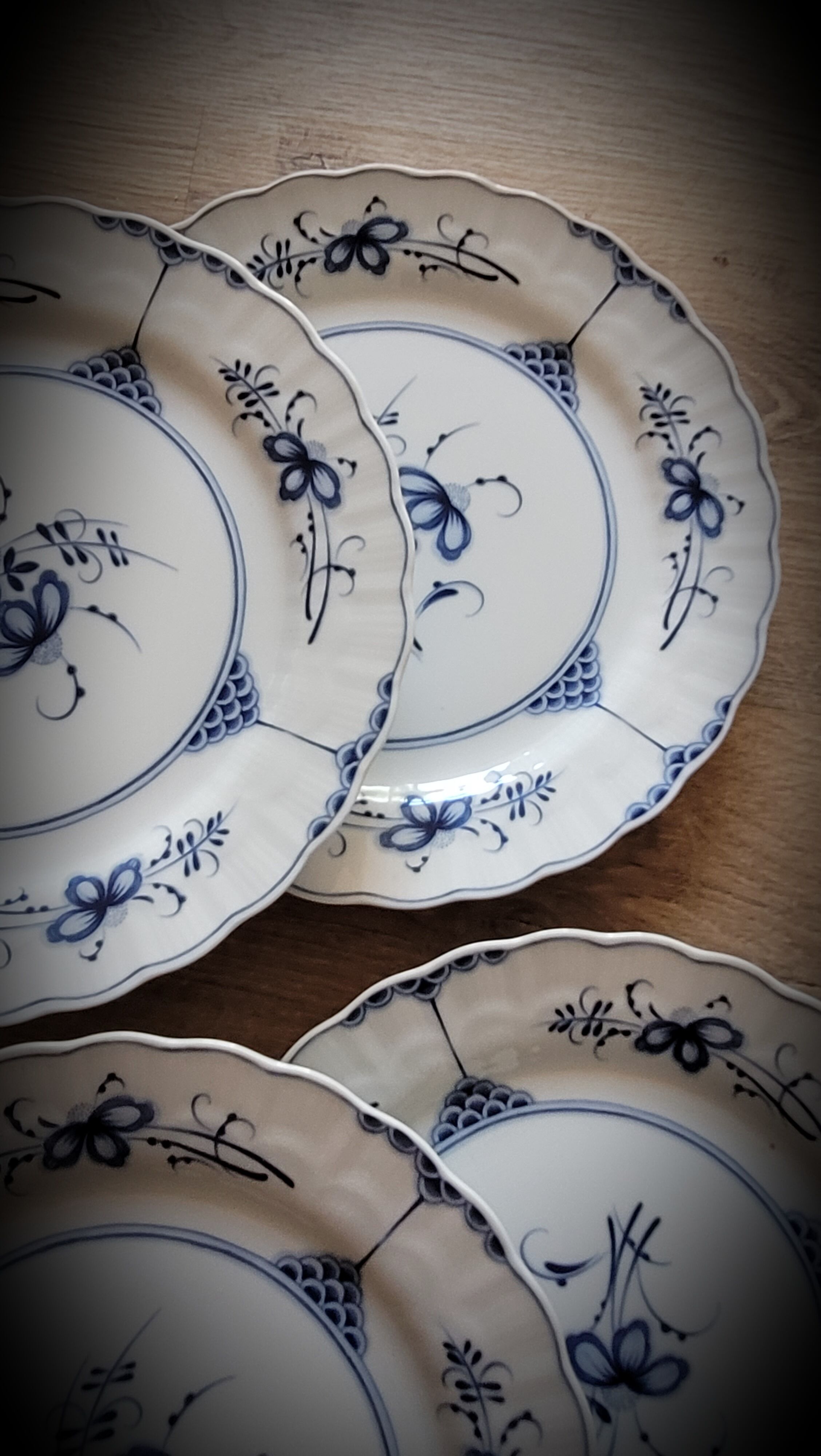 Set 6 flat plates Echt Kobalt