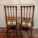 Pair Of Louis XVI Style Chairs In Walnut.