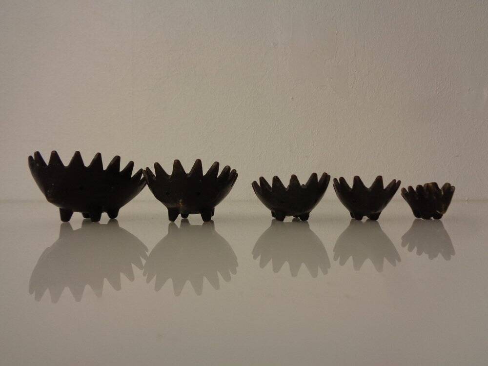 Hedgehog Ashtrays, 1950s, Set of 6
