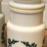 2 opaline glass spice jars