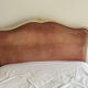 Elegant Louis XV style upholstered bed, patinated wood, house spirit of f