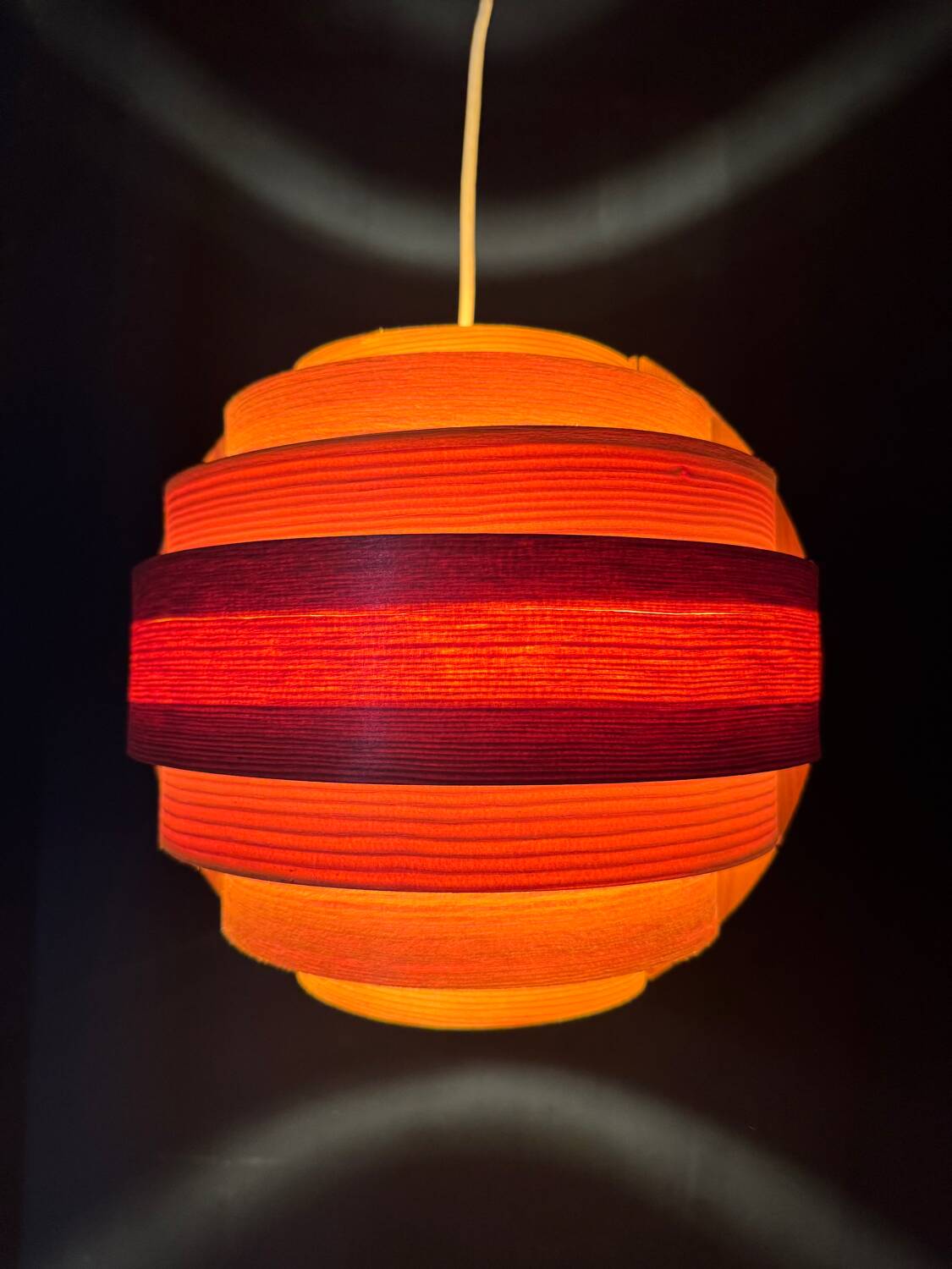 Hans Agne Jakobsson wooden pendant light, 1960s