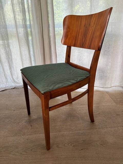 6 beech and teak chairs - Denmark 1940s