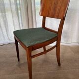 6 beech and teak chairs - Denmark 1940s