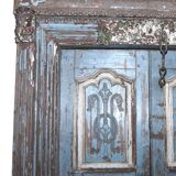 Ancienne porte indienne en vieux teck pièce et patine d'origine
