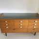 Store counter in oak and glass mid century showcase, 50 years