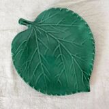 Plat feuille vintage en céramique