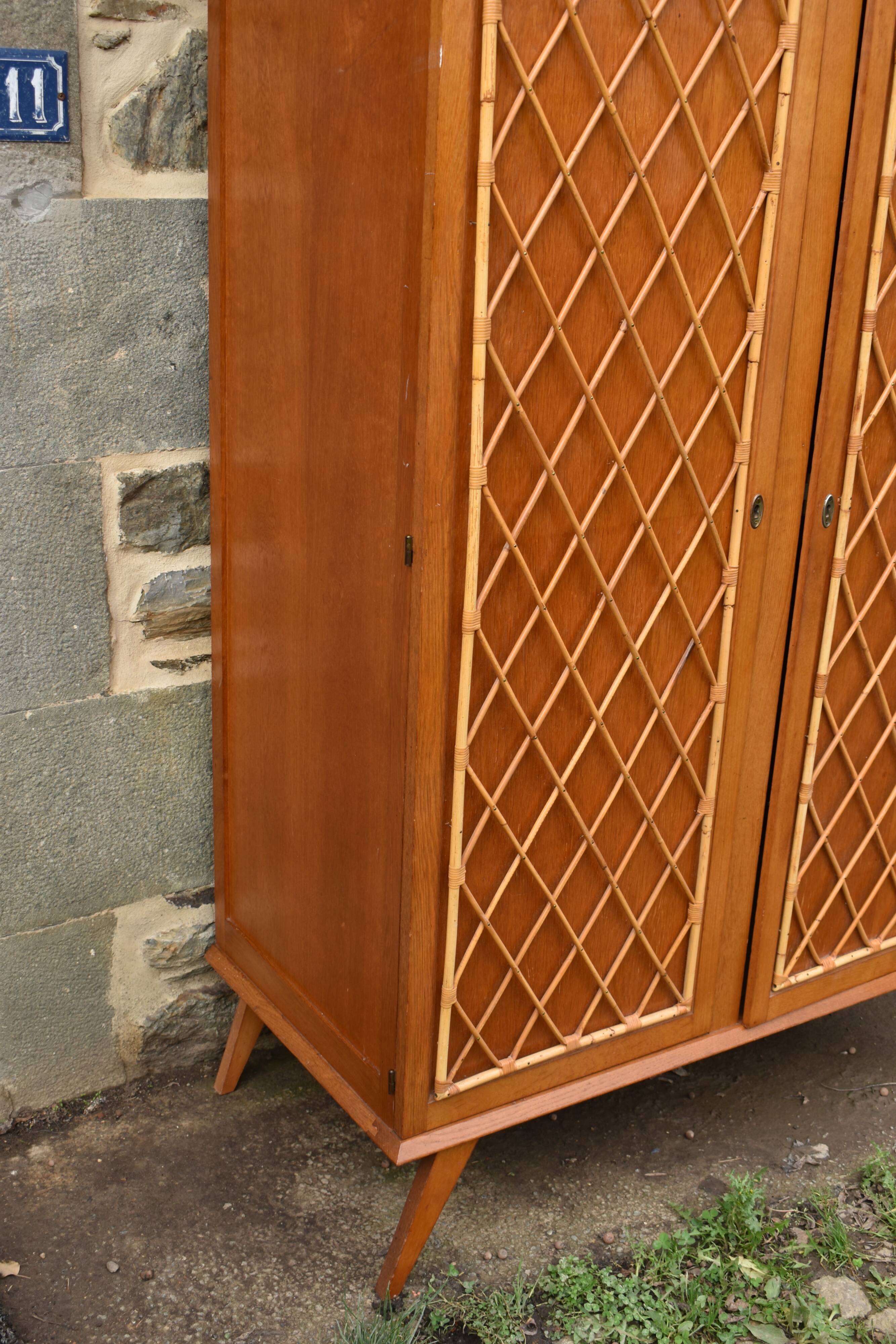 1960s rattan wardrobe