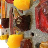set of two Mod Glass Shard and Cement Wall Art 1960s by J Avoinet