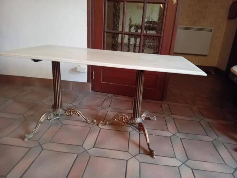 Yellow marble rectangular table