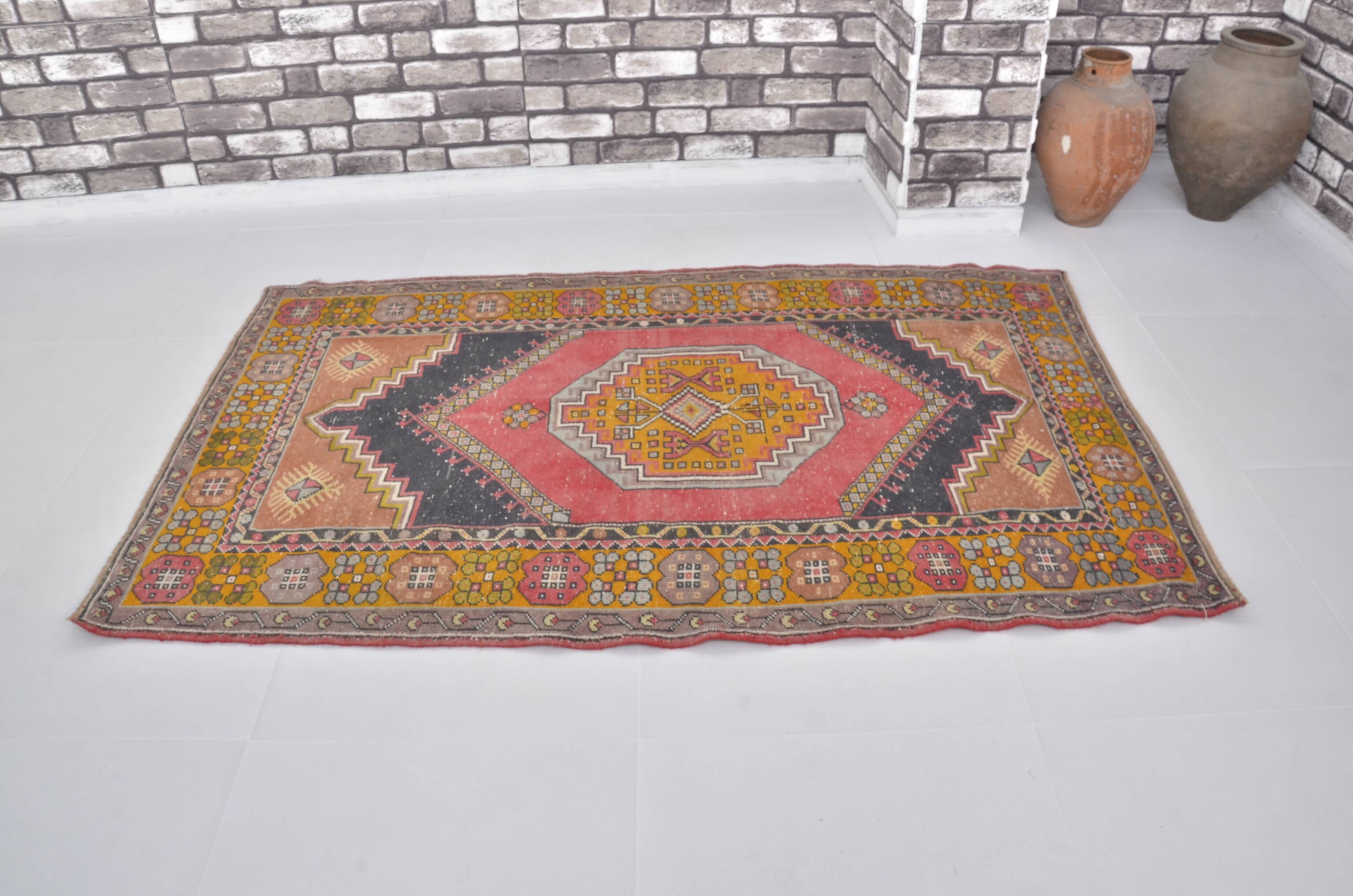 Red & Orange Turkish Wool Rug sku 2493