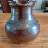 Pichet en grès marron par JM Buquac, années 60