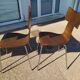 Set of 4 metal and wood chairs