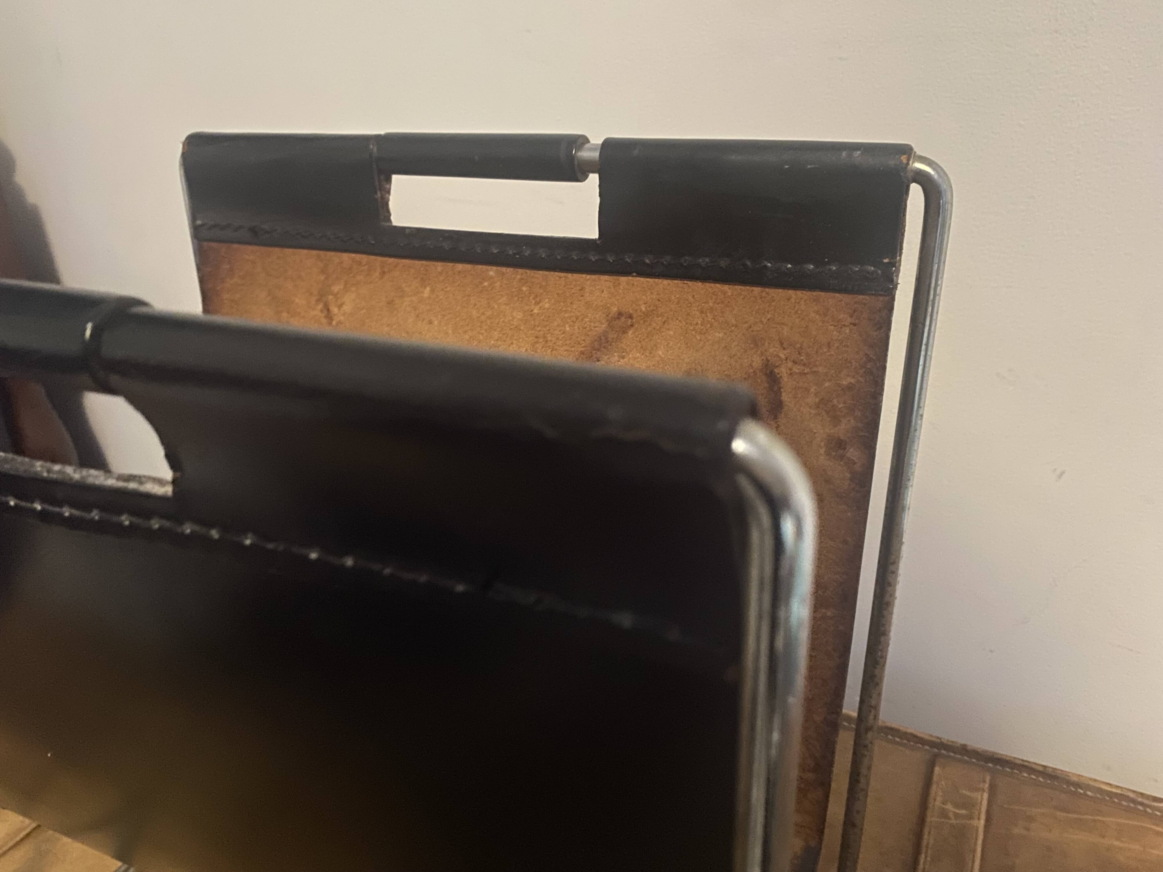 Leather magazine rack