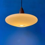 Suspension en verre opalin (style Philips) - Louis Kalff