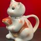 Teapot pouring zoomorphic cat chinese fish faience porcelain teapot cat