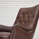 1970s, Danish armchair, original brown furniture leather.