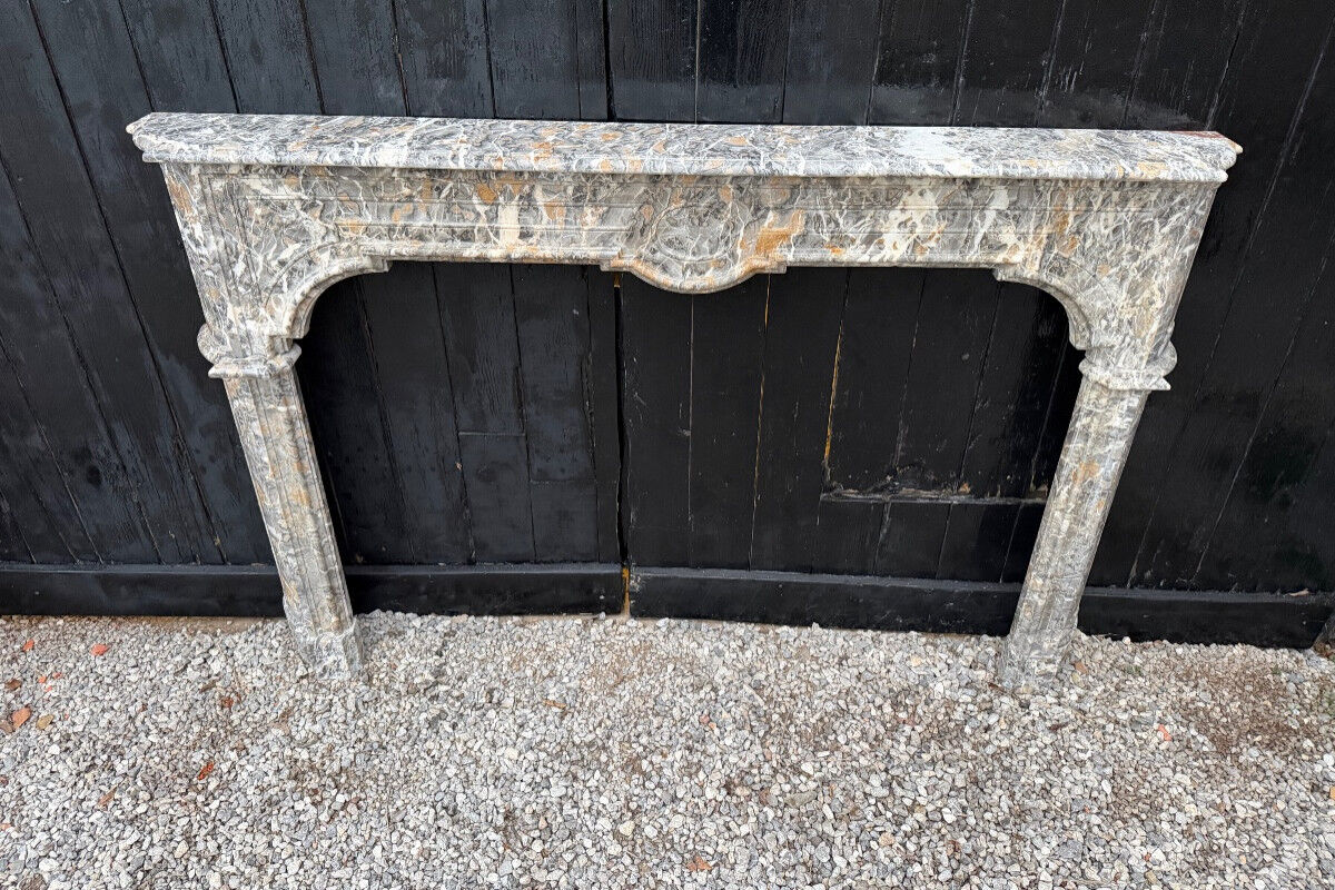 Regency fireplace in grey Ardennes marble, 18th century
