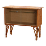 Bar ou vitrine vintage en bambou français des années 1960.