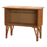 Vintage French Bamboo bar or display cabinet 1960s.