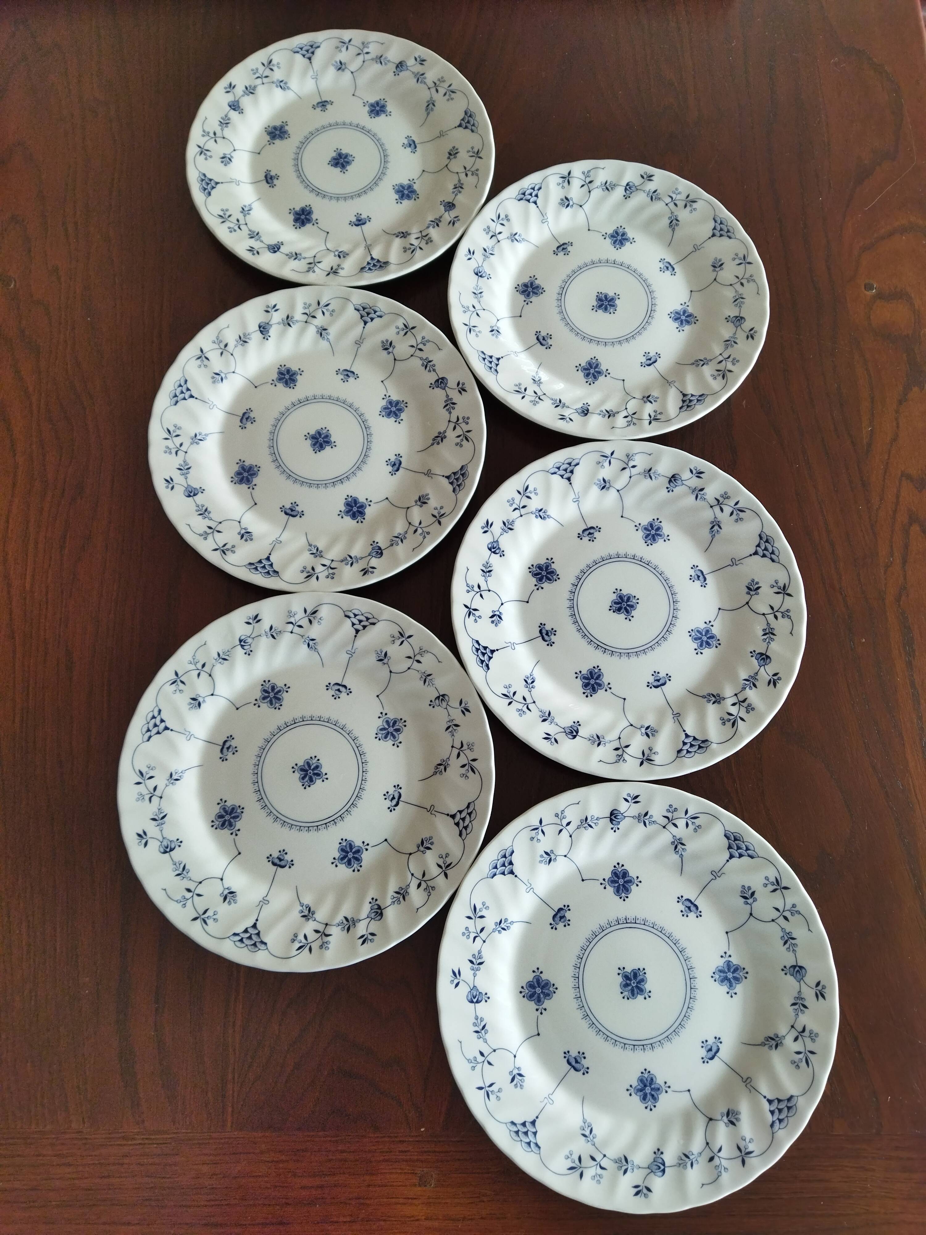 6 English dinner plates, Scandinavian decor