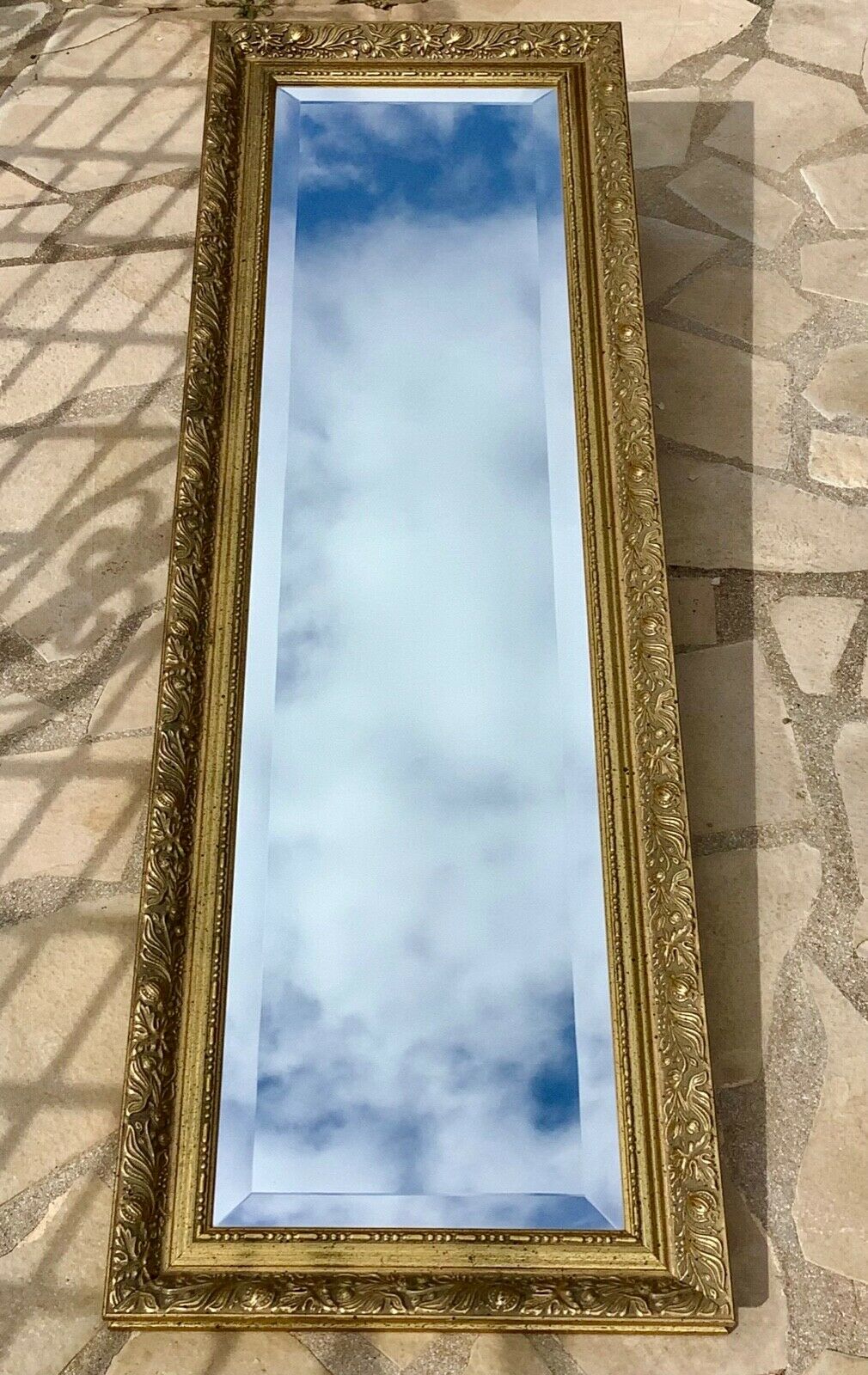 Napoleon III bevelled ice mirror 132x42cm