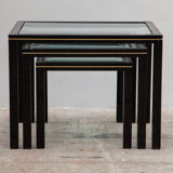 French vintage set of three pull out tables by Pierre Vandel