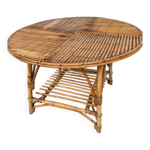 Table basse rotin vintage, - audoux