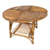 vintage rattan coffee table, Audoux and Minet style