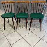 Lot of 3 bistro chairs model 740V maison Baumann vintage 1960