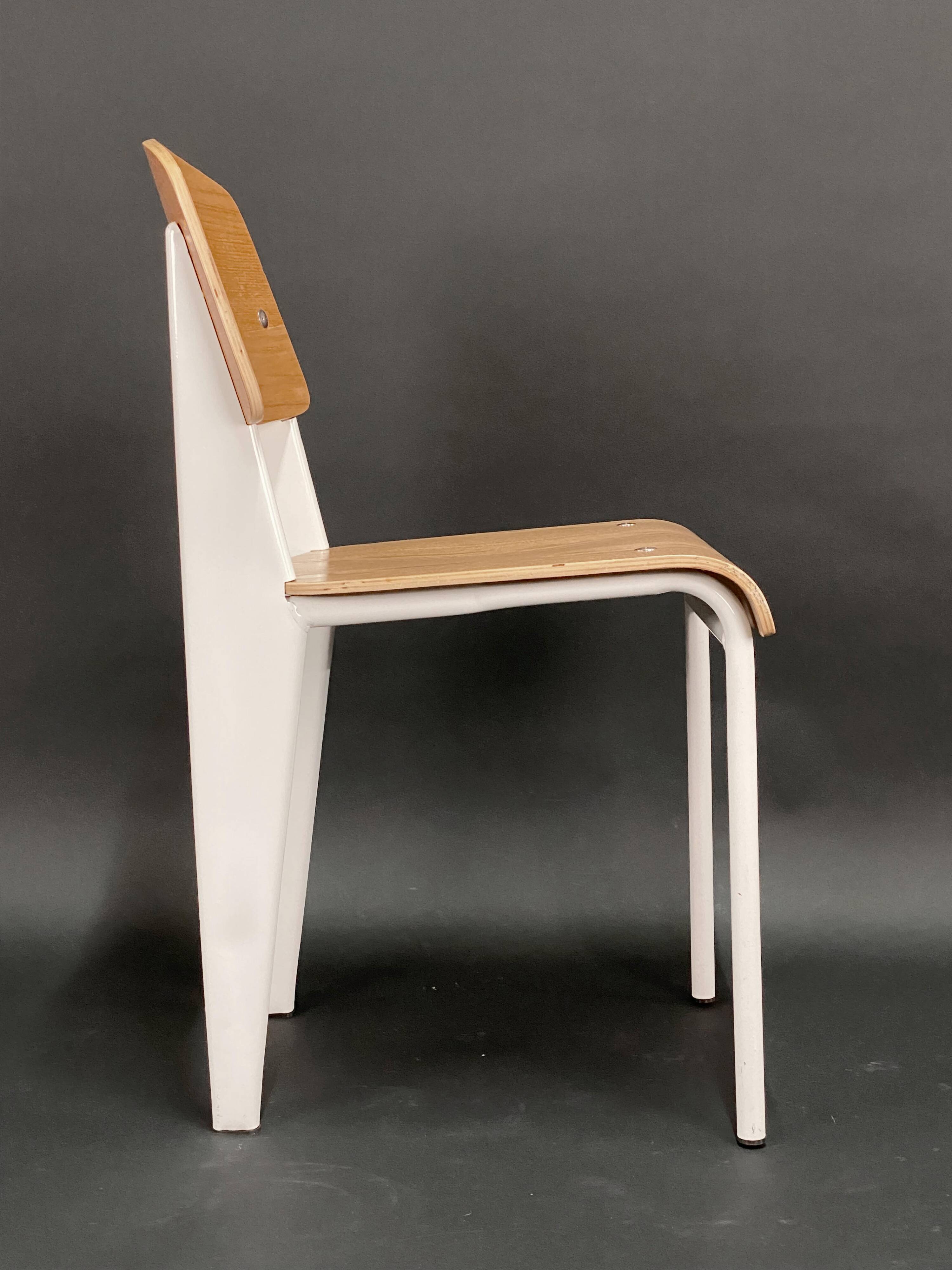 Chair - Metal and Wood - Design - In the Style of Jean Prouvé