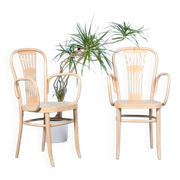 Ensemble de deux fauteuils en bois style Thonet, vintage rétro